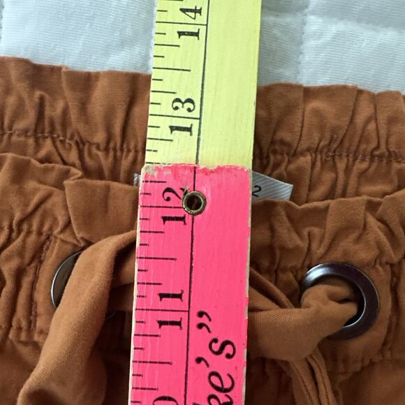 CORTELLE Pants Womens 42 US M Rust Brown Pull On Tie Waist Tapered Minimalist - Picture 9 of 12